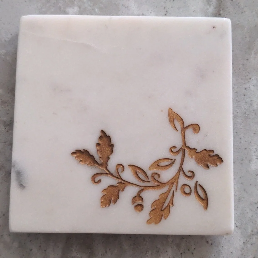 EUC Marble Coasters with Brass Inaly